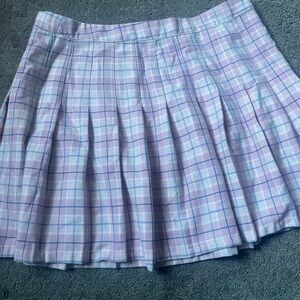 Aeropostale Pink and White Plaid Skater Skirt